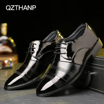 

Oxford Men Business Loafers Breathable Pointy Black Shoes Wedding Shoes Formal Fashion Casual Leather Shoe Men Male Adult Shoes