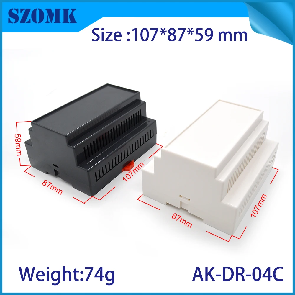 

4 pcs a lot project box clip case electronics plc plastic enclosure manufacturer waterproof SZOMK junction housing Din rail case