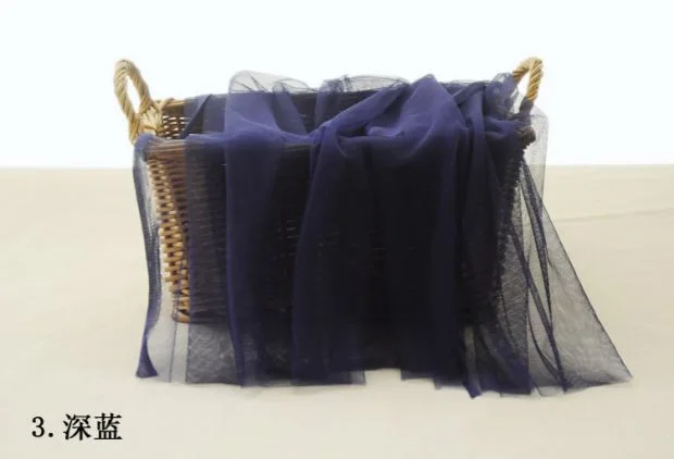 Темно-синий плотная Тюль сетчатая ткань 1 ярд, тонкого тюля для фата платье, сетка тени для век для пачки Свадебный декор 30+ цвета