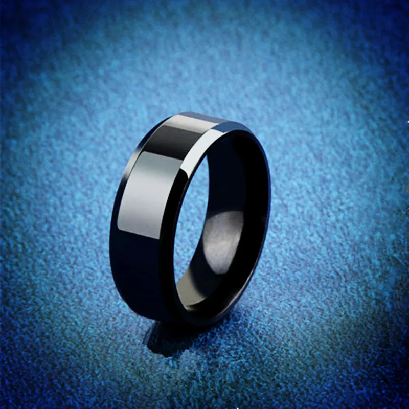 High Quality 6MM Black Titanium Ringin Rings from Jewelry