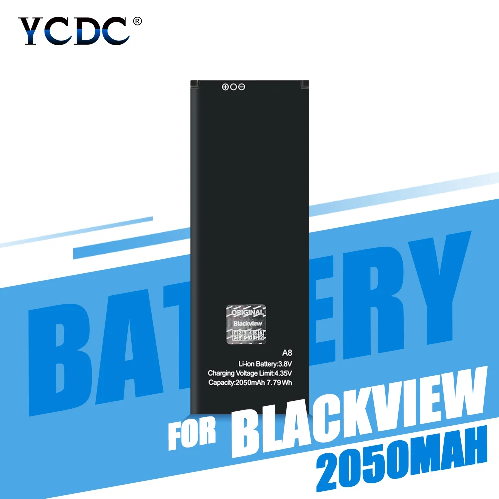 

New 2050mAh Lithium Phone Battery for Blackview A8 Li-ion Backup Batteries Replacement Accessory Accumulators For Blackview A8