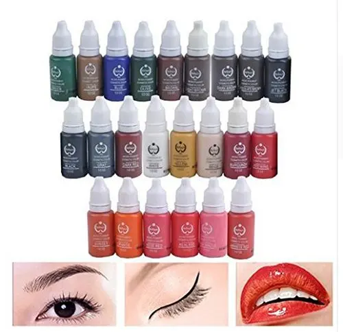 

200Pcs Ink Permanent Makeup Pigment 15Ml Cosmetic 23 Color Tattoo Ink Set Paint For Microblading Eyebrow Lip Body Makeup