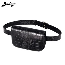 Vintage Waist Bag Women Alligator PU Leather Belt Bag Waist Pack Travel Belt Wallets Fanny Bags
