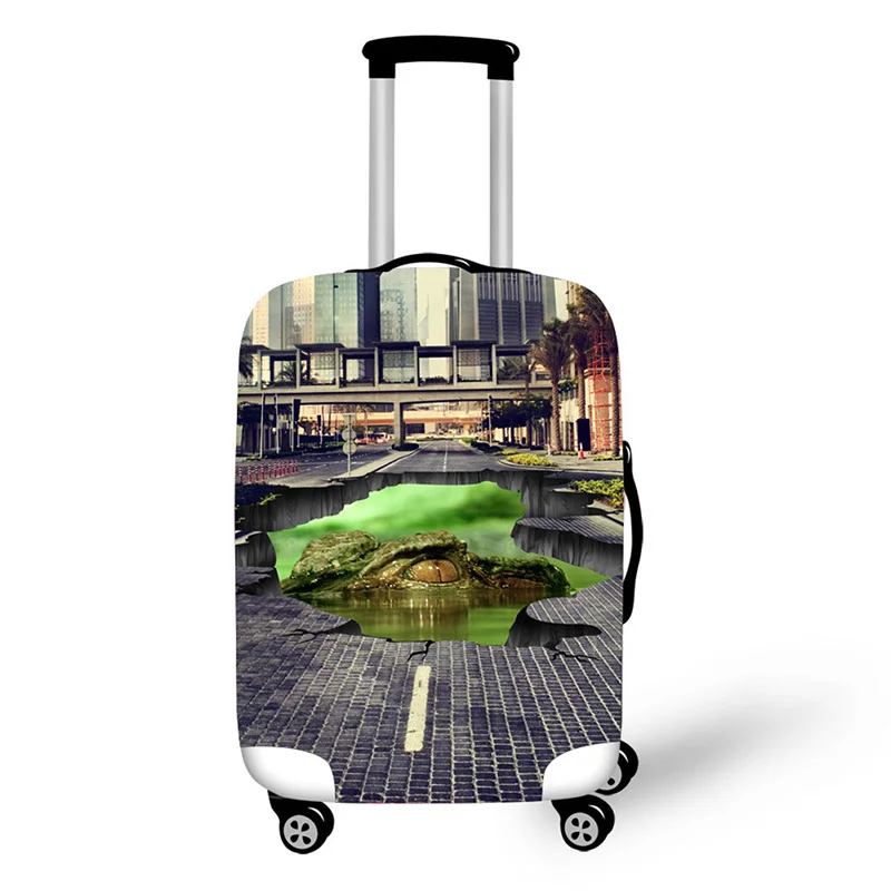 3D crocodile design travel accessories suitcase protective covers 18-30 inch elastic luggage dust cover case stretchable 3D crocodile design travel accessories suitcase protective covers 18-30 inch elastic luggage dust cover case stretchable