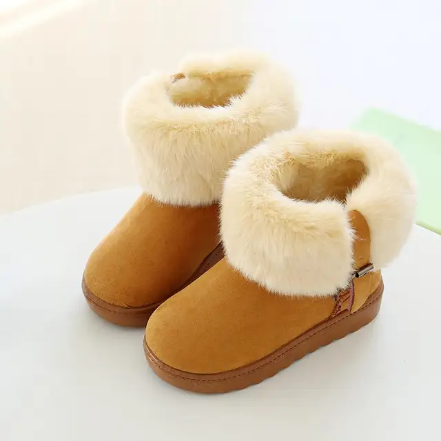 Winter Kids Boots Girls Snow Boots Warm Fur Plush Children Winter Shoes ...