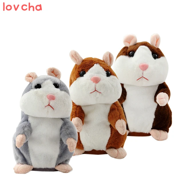 1 pcs 15CM Lovely Talking Hamster Plush Toy Cute Speak Talking Sound