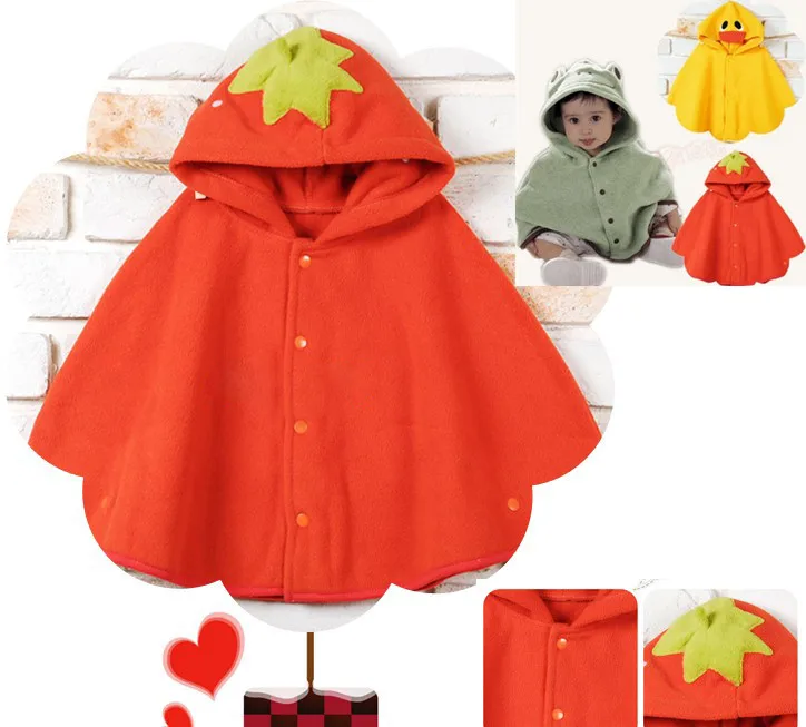 Hot selling baby fleece cloaks frog style baby cloak newborn cloak