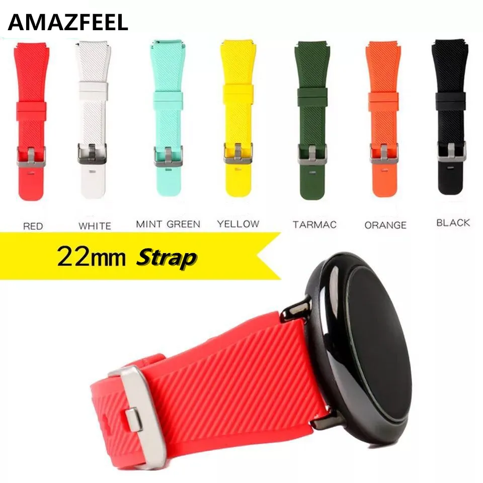 

AMAZFEEL Genuine New 22mm Silicone Wrist strap for xiaomi Huami Amazfit Pace Huami Amazfit Stratos 2 Fashion Watch strap