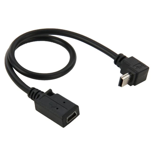 90 Degree Mini USB Male to Mini USB Female Adapter Cable, Length 28cmin Computer Cables