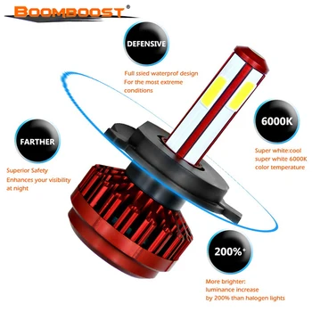 

6000K Light Auto Bulb 12V/24V Headlamp H4/9003/HB2 H7 H8/H9/H11 9005/HB3 9006/HB4 Waterproof 2 pcs Car Headlight