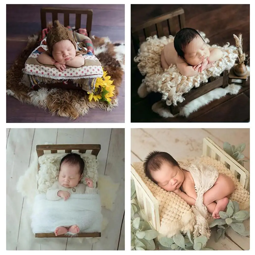 Реквизит для фотосъемки новорожденных детская кроватка фото Маленькая деревянная кровать реквизит для фотосъемки фотостудия реквизит для фотосессии позирует диван
