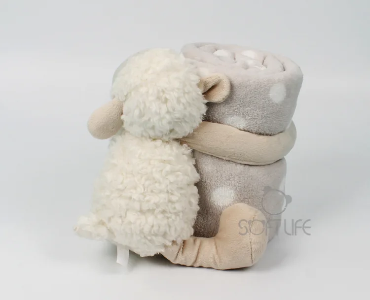 Детская комфортная кукла, Спящая с компаньоном, кукла-полотенце, милое белое овечье одеяло, детская игрушка, плюшевое животное, детский подарок на день рождения