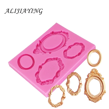 

Frame shape polymer clay silicone mold Candy Moulds picture frame cake decorating tools D0055