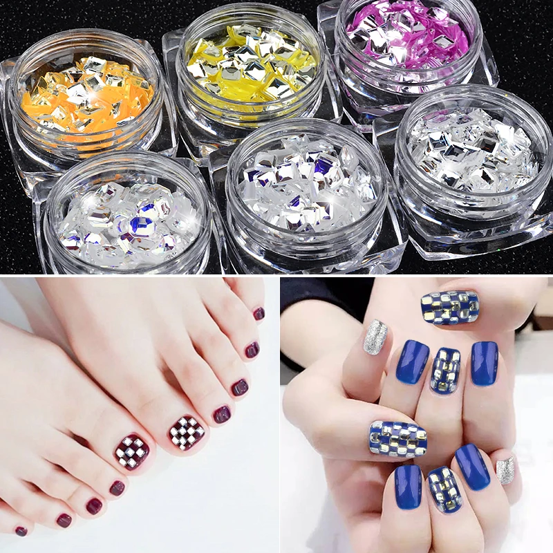 1 Box Shiny Square Laser Mirror Silver Ultrathin Sequins Colorful 1 Box Shiny Square Laser Mirror Silver Ultrathin Sequins Colorful Bottom Nail Art Glitter Flakes Uv Gel Diy Decorations In From Beauty