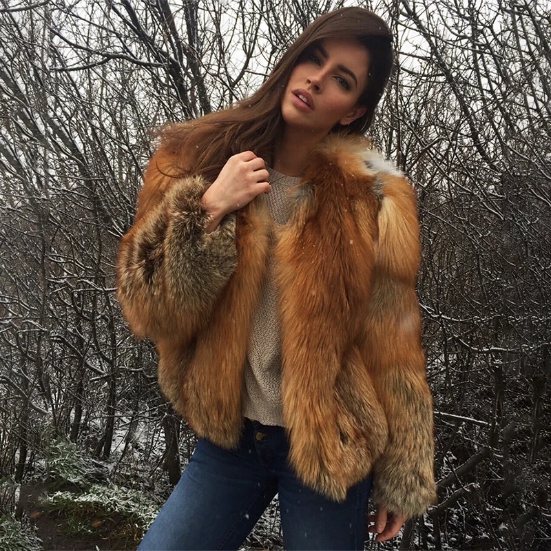 FURSARCAR/ Новое Женское зимнее пальто из натурального меха лисы, из натуральной черно-бурой лисицы, меховая одежда для женщин, утепленная теплая куртка - Цвет: Red Fox Fur