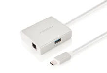Moveski Superspeed 2 Ports USB 3 0 splitter Type C charging Gigabit Ethernet Hub for LG