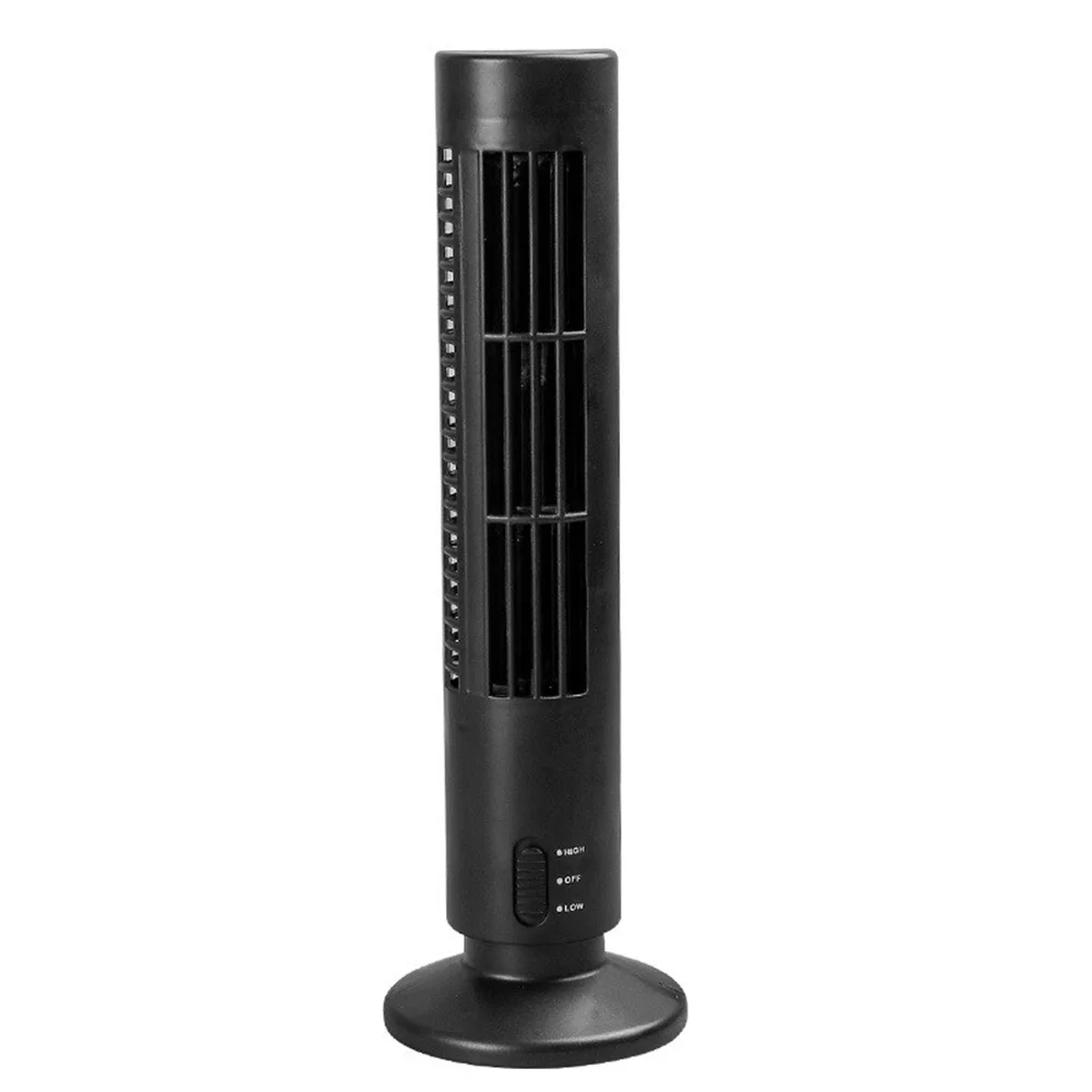 Fashion Useful Mini Portable USB Cooling Air Conditioner Purifier Tower Bladeless Desk Fan for Home Office Room HY99 AU09 - Color: Black