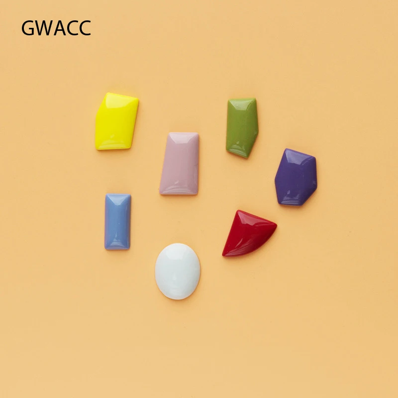 

GWACC Korea 925 Sterling Silver Stud Earrings For Women Geometric Multicolor Asymmetric Free Combination Earrings 1 piece