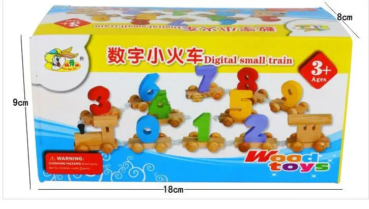 

Digital small Trains 12pcs Assembly Trains Models Building Blocks Toy Children's Wooden Block Pretend Play Toy Wood Trains gift
