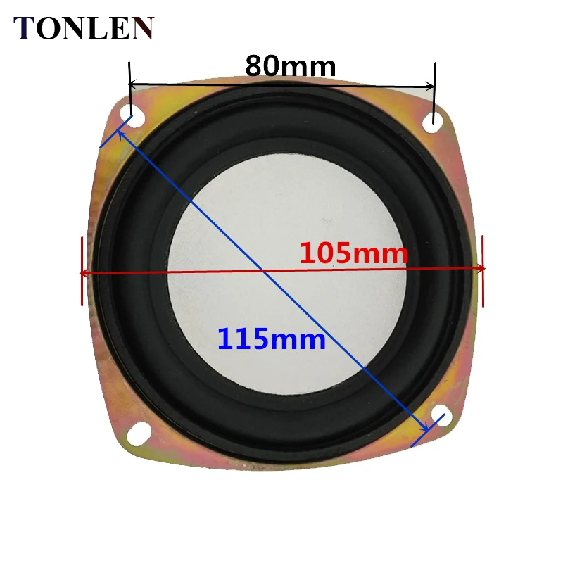 TONLEN 2 шт Полнодиапазонный динамик бас-динамик 4 дюйма 4 Ом 6 Ом 15 Вт HIFI Bluetooth Сабвуфер Портативный динамик аудио домашний кинотеатр