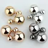 Nueva llegada Super elegante Metal de doble cara perlas de declaración de las mujeres pendientes del perno prisionero, oro/plata/Negro 3 colores ► Foto 1/6