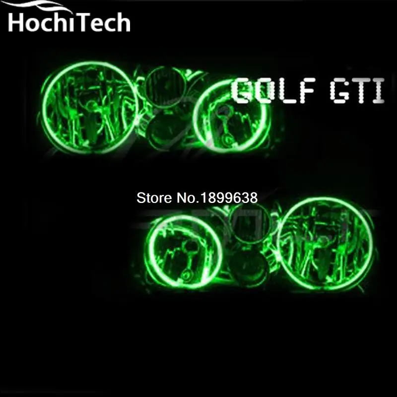 Для Volkswagen Golf / 1998-2004 RGB светодиодные фары Halo Angel Eyes комплект с беспроводным пультом