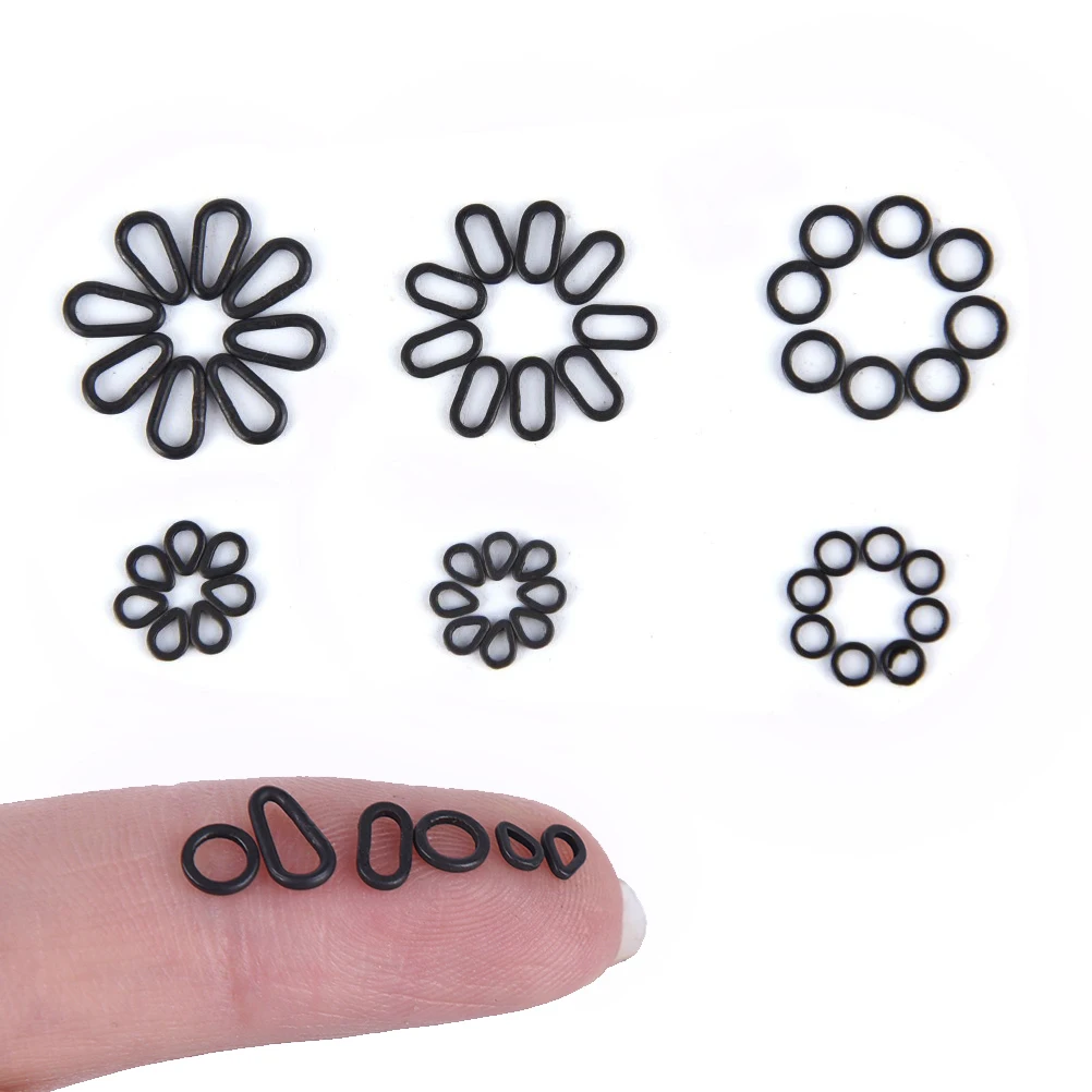 

50Pcs/lot Flat Carp Fishing Tear Drop Rig Ring Pearl Shape Rings Carping Terminal Tackle 6 Style