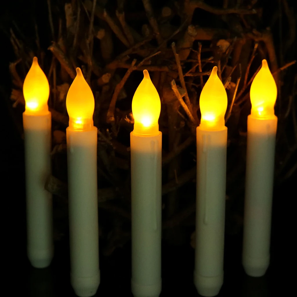 New LED Taper Battery Operated Flameless Candle Flickering Electric Light Lamp Wedding Home Holiday Party Decor Energy Saving
