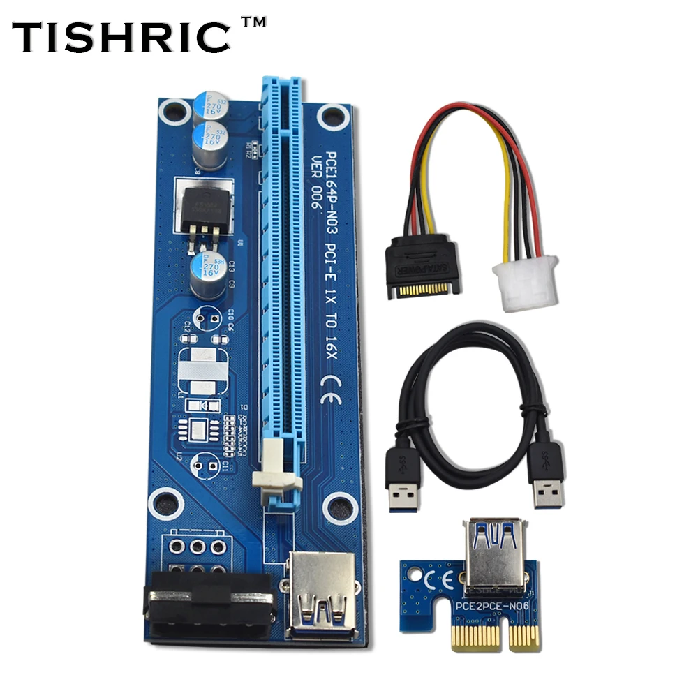 Prix pour 10 pcs Tishric Ver006 60 cm Usb 3.0 Pci-e Extender Pci Express Riser Card 1x À 16x Sata À 4pin Ide Puissance Pour Btc Mineur Machine Prix pour 10 pcs Tishric Ver006 60 cm Usb 3.0 Pci-e Extender Pci Express Riser Card 1x À 16x Sata À 4pin Ide Puissance Pour Btc Mineur Machine