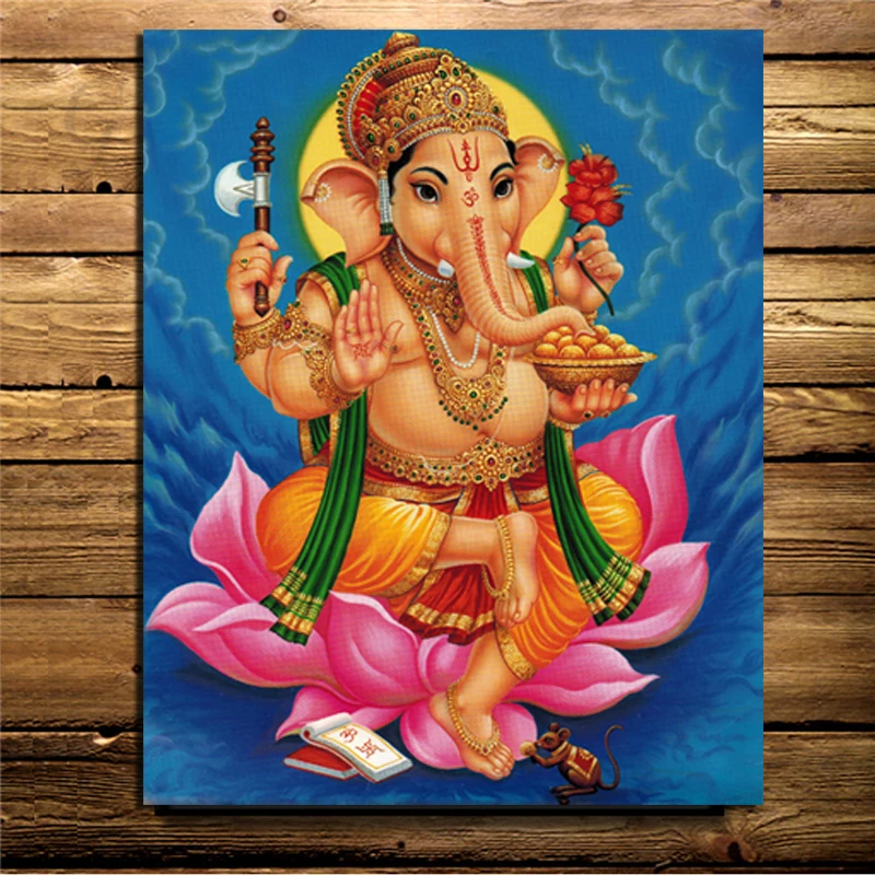 

Ganesha Hindu God HD Canvas Painting Print Living Room Home Decoration Modern Wall Art Oil Painting Posters Pictures Accessories