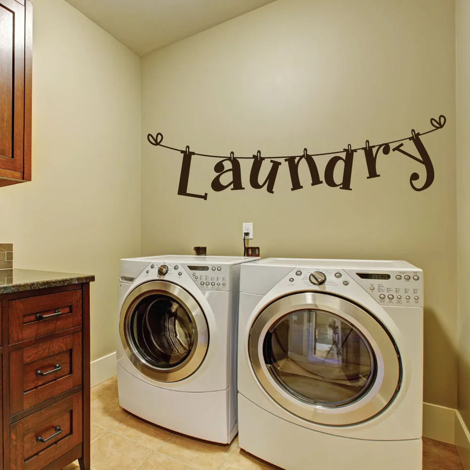Laundry Vinyl Wall Sticker For Laundry Room Decoration Wall Art Mural