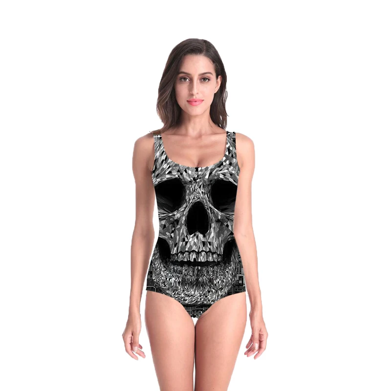 

3D Print Summer women's clothing abstract Swimsuit high quality Beach Style Bodysuits Gothic skull Retro swimsuit Dropshipping-3
