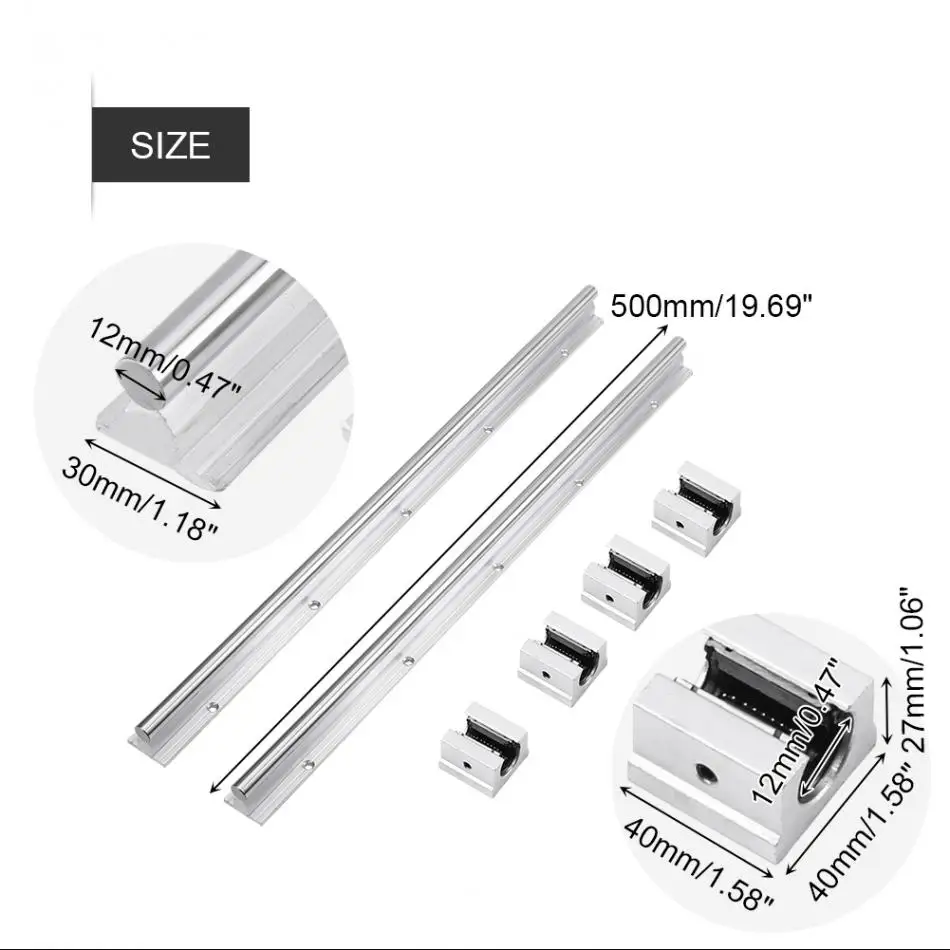 2 шт. SBR12-500mm линейный рельс 12 мм линейный несущая рейка слайд вкладыш направляющий вал+ 4 шт. SBR12UU блоки высокое качество