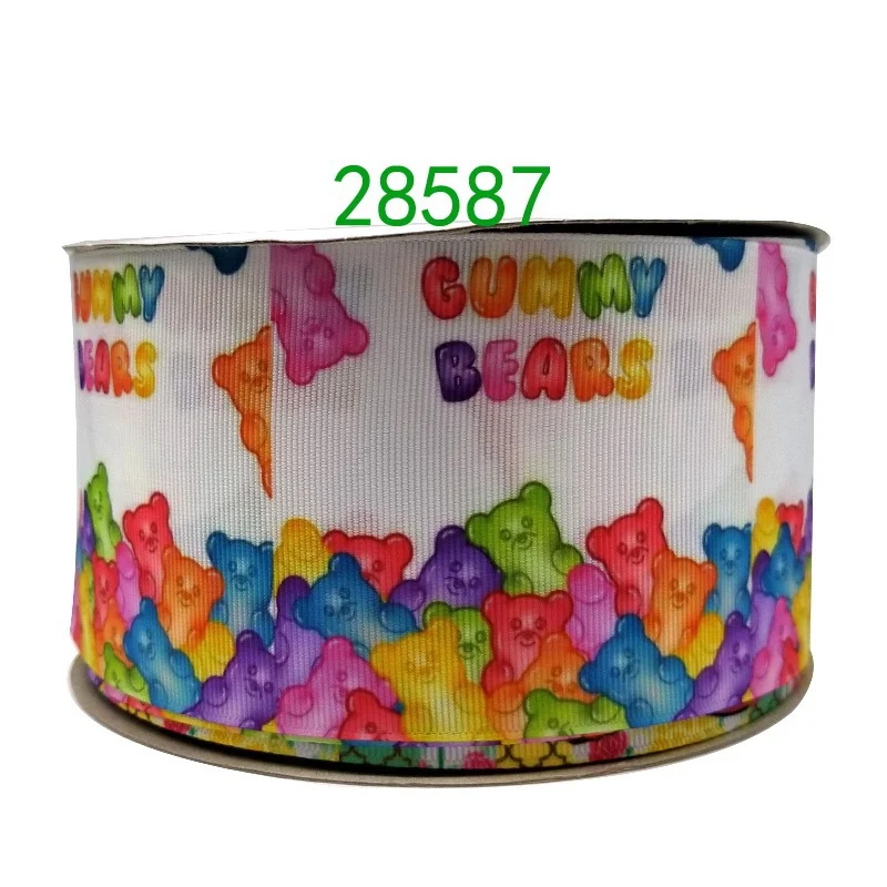 28587 50 ярдов в размер медведь лента напечатанная grosgrain лента 28587 - Цвет: 28587