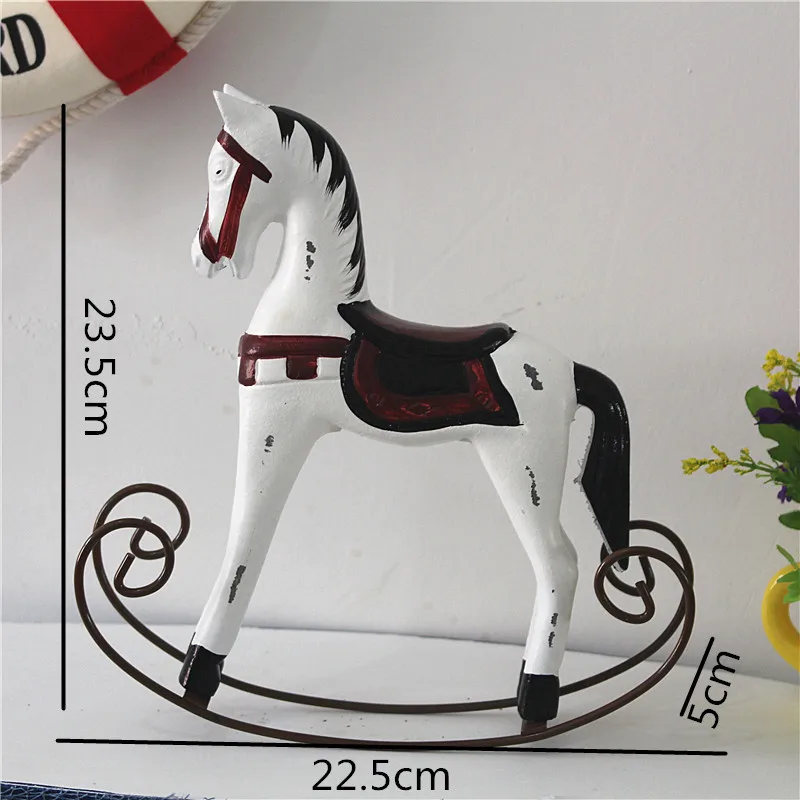 BUF Modern Europe Style Trojan Horse Statue Wedding Decor Wood Horse Retro Home Decoration Accessories Rocking Horse Ornament BUF Modern Europe Style Trojan Horse Statue Wedding Decor Wood Horse Retro Home Decoration Accessories Rocking Horse Ornament