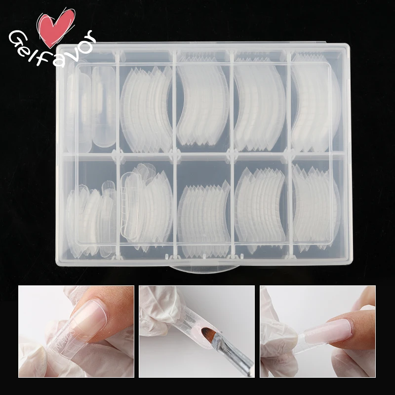 

ROSALIND Transparent False Nail Manicure Extension Mold UV Builder Poly Gel Tool 120PCS/Lot Mixed Length Fake Nails