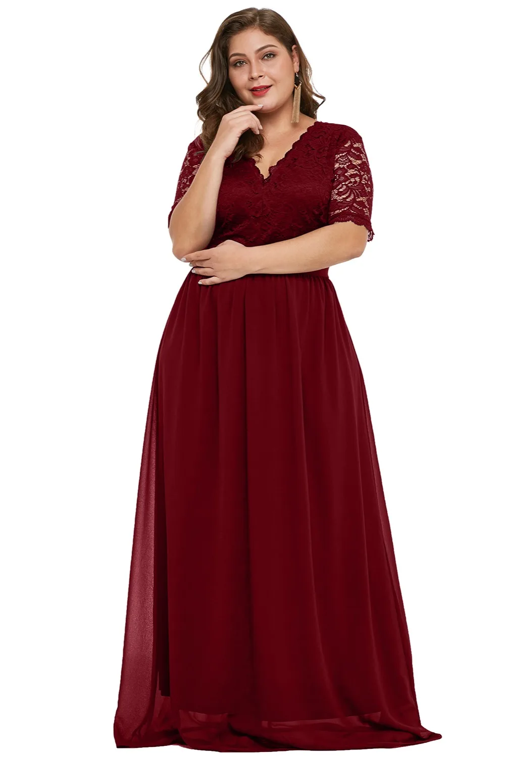 Red-Plus-Size-Chiffon-Evening-Party-Maxi-Dresses-LC610929-3-1
