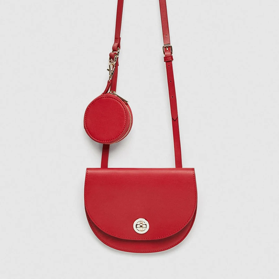 

Luxury Simple Buckle Women Bag Pu Leather Women Shoulder Messenger Bag Designer Mobile Phone Bag High Quality Semi-circular Bag