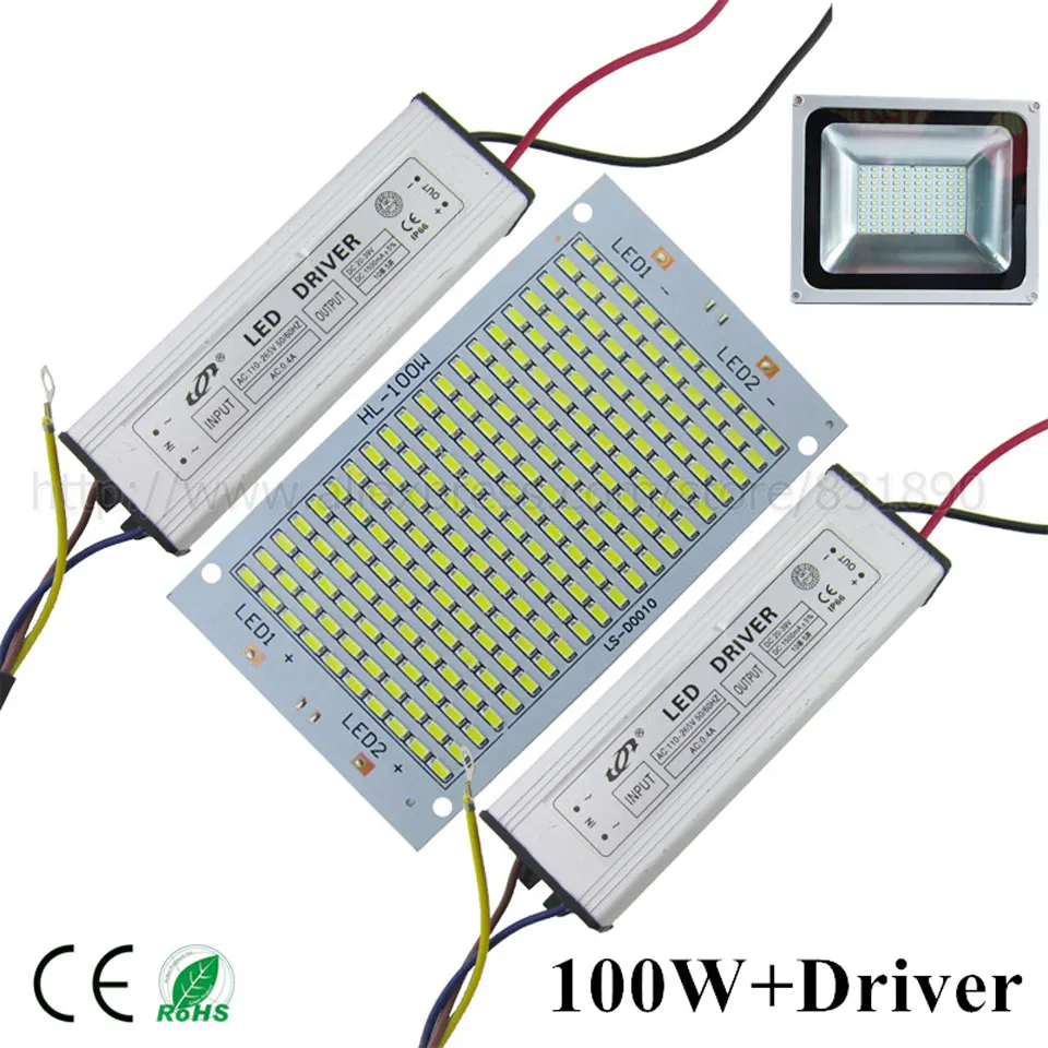 Светодиодные чипы COB SMD 100 высокой мощности с драйвером для прожектора точечного