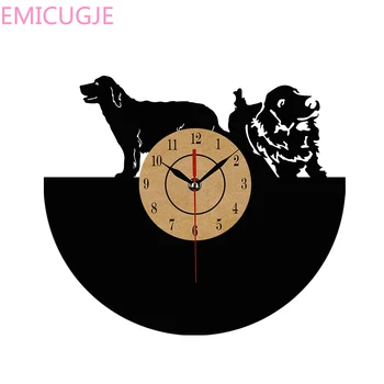 

Dog Design Wall Clocks Quartz Mechanism Black Vinyl Record Reloj 2018 Hot Vinyl Record Wall Clock