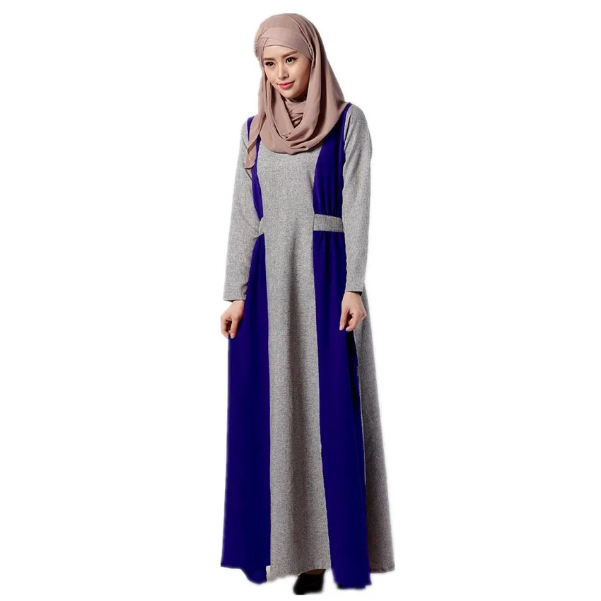 

Muslim Abaya Dress For Women Islamic Clothing Long Sleeve Maxi Dress Dubai kaftan Casual Patchwork Muslim Dress