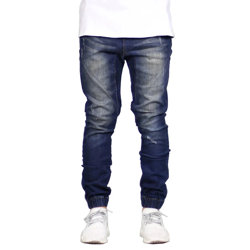 Fashion Stretch Denim Men Jeans Joggers Hip Hop Denim Jogger Pants For Men Fashion Black Blue Mens Skinny Biker Jeans