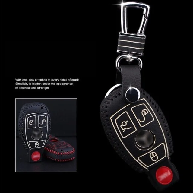 

Leather cover wallet key remote case 2008 2016 2017 For Mercedes Benz W203 W210 W211 AMG W204 C E S CLS CLK CLA SLK key2a F