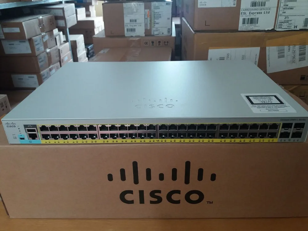 Новые CISCO WS-C2960L-48PQ-LL сетевой коммутатор Ethernet poe 48 Порты и разъёмы полный POE 4x10G