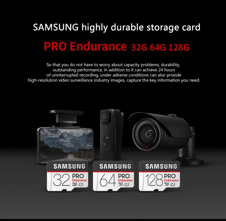 SAMSUNG новая карта памяти Pro Endurance Micro SD UHS-I класс 10 SDXC SDHC 100 МБ/с./с 64G 128G 32G для камеры смартфона