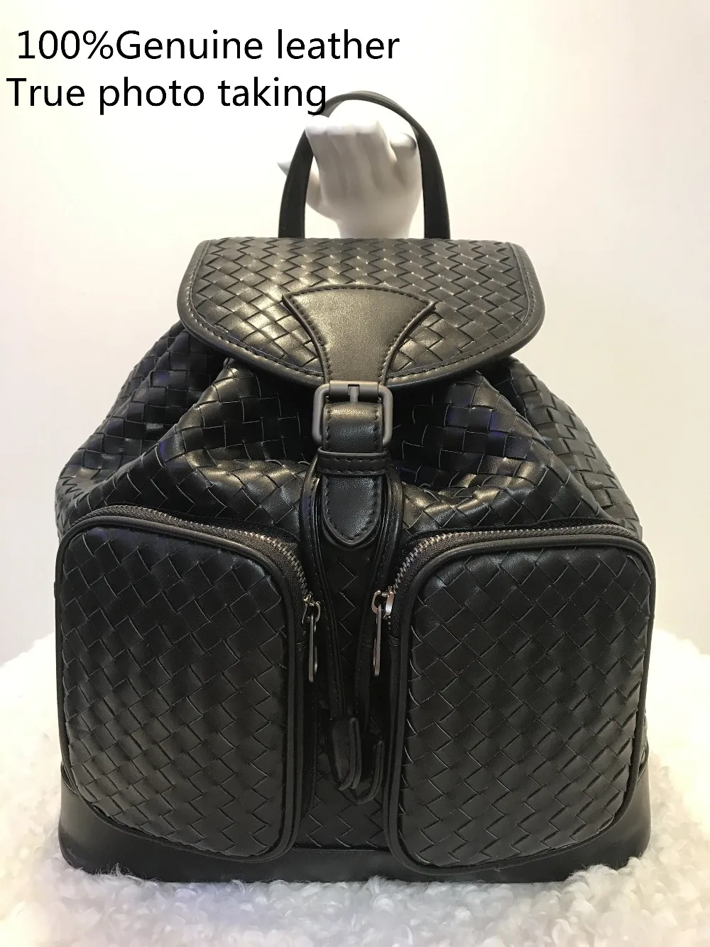 Schwarzes Woven Männer Zur Multi Und Muster Frauen kapazität Echtem 2019new Leder Mode Schaffell Verfügung High funktion Tasche wCUaqpxT