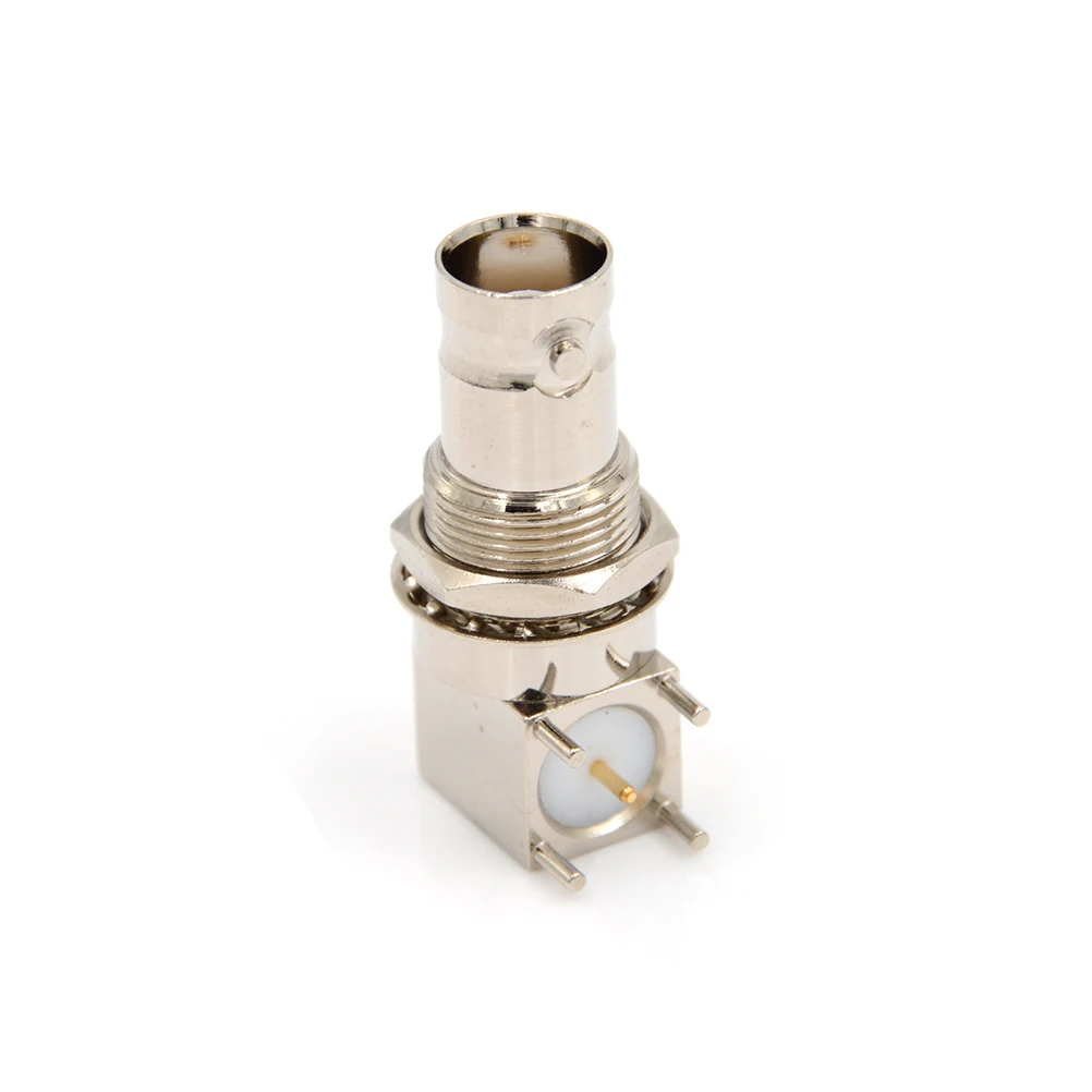 

5pin copper plating nickel RF Coaxial Connector BNC Female socket bulkhead Right Angle PCB Mount BNC Connector