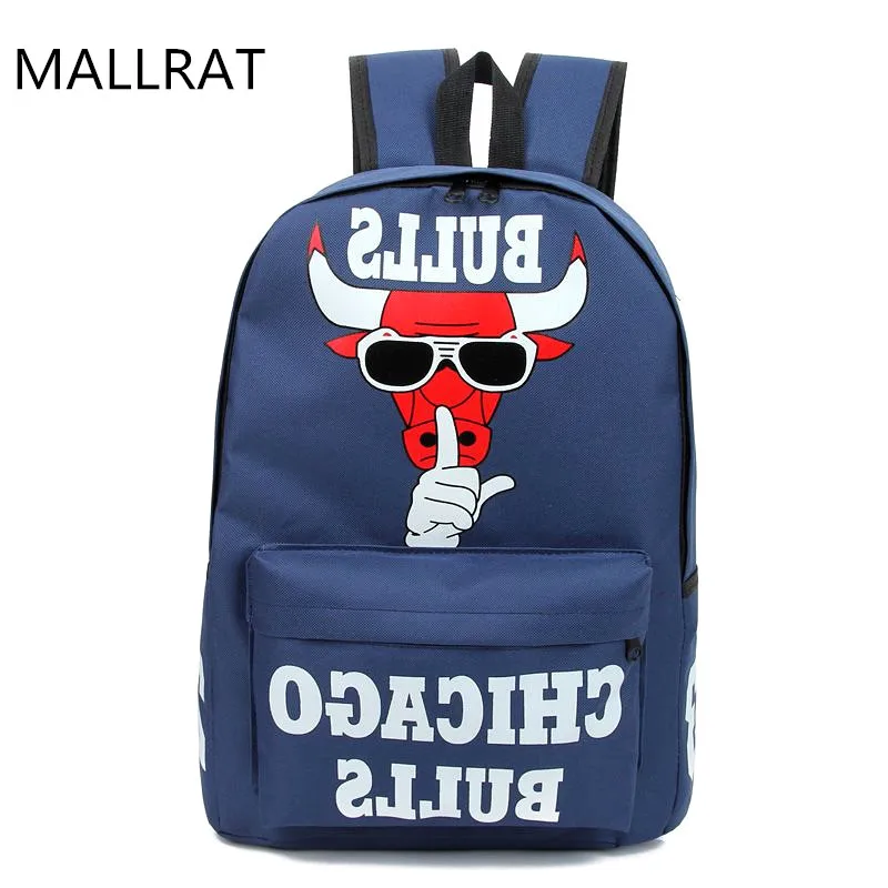 

MALLRAT Men's Women Schoolbag Chicago Bulls Printing Backpacks Boys And Girls Waterproof High School Bags Teenage Travel Mochila