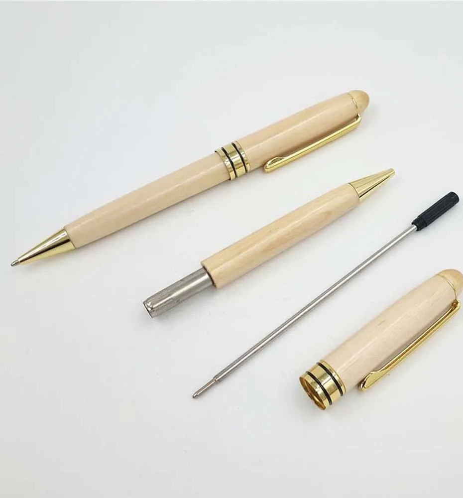 Деревянная ручка с Чехол сложенный деревянный РОЛИК ручка с коробкой от природы клена 0,5 мм шариковая, черные чернила офисные принадлежности уголок радости