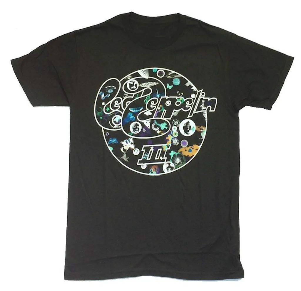 Led Zeppelin 3 III Обложка альбома Книги по искусству изображения черная футболка новый